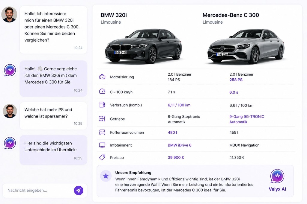 Vehicle Comparison Mockup